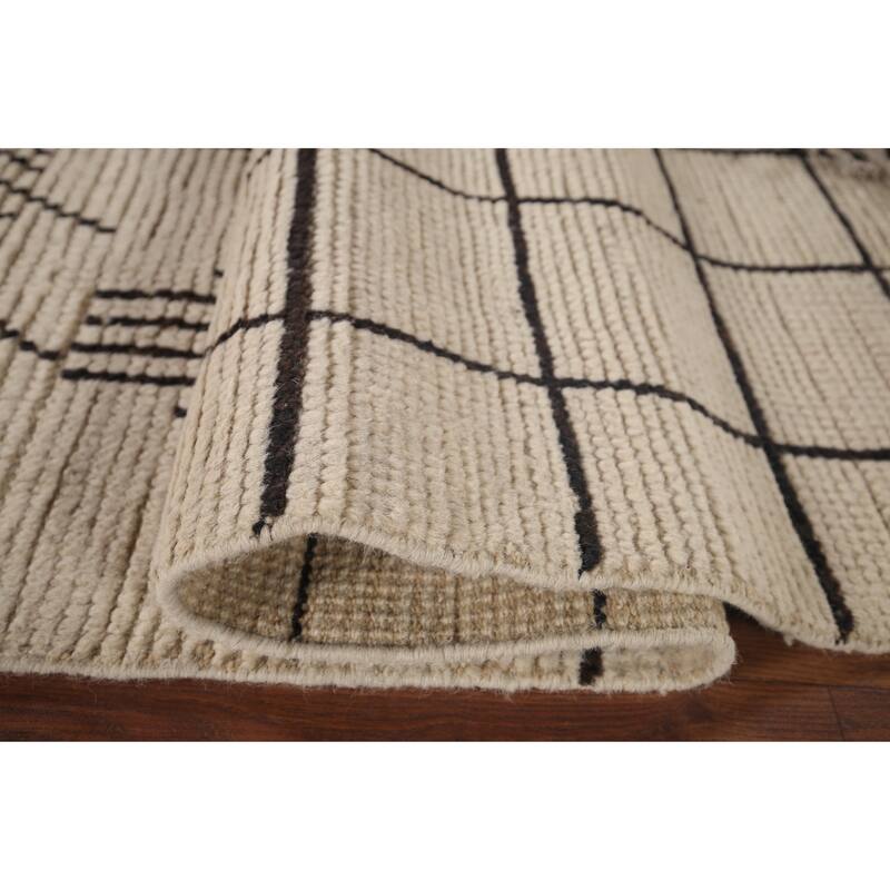 Moroccan Oriental Area Rug Handmade Tribal Wool Carpet - 6'0"x 9'7"