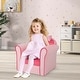 preview thumbnail 6 of 4, Kids Cute Pink Bow Sofa Children Couch Upholstered Armchair Solid Wood