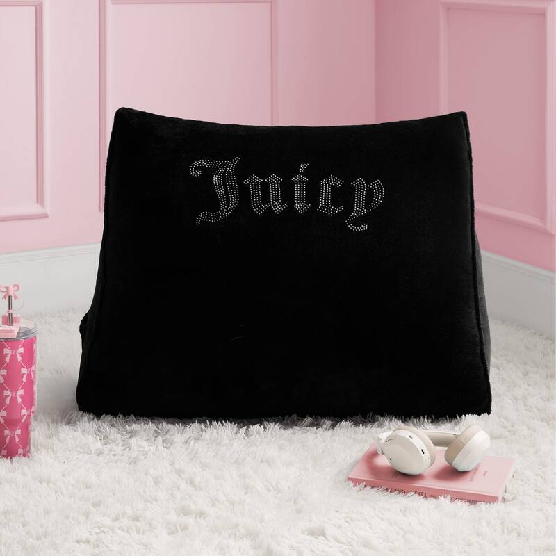 Juicy Couture Rhinestone Pillow Wedge 1-Piece - 24" x 18" - Black