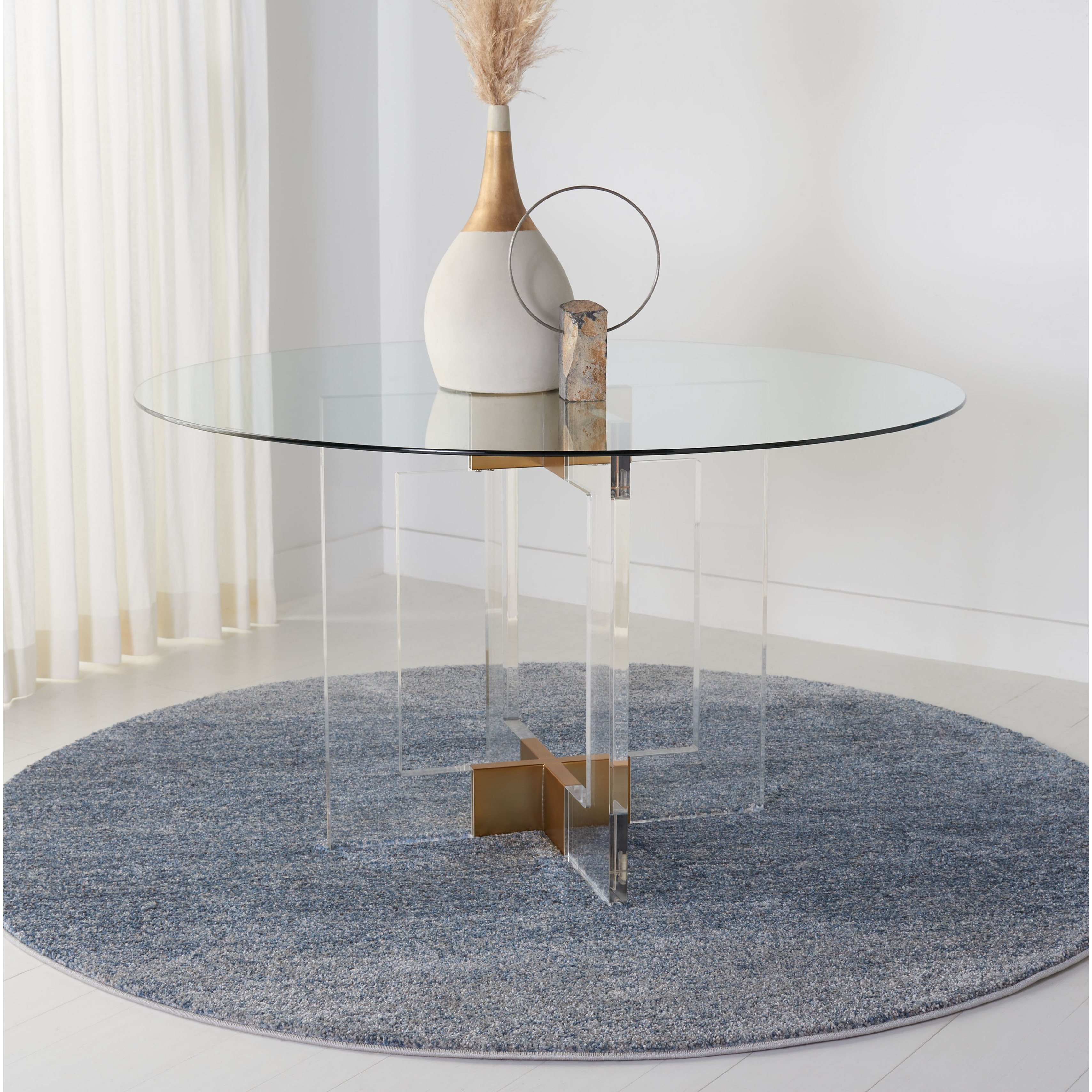 Safavieh glass dining on sale table