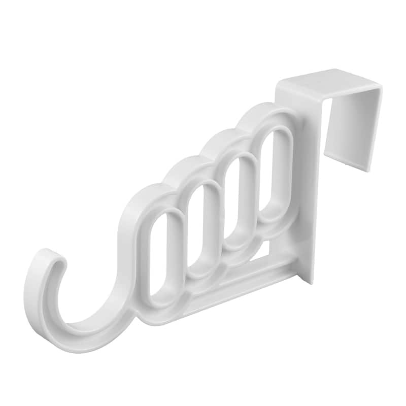 Plastic Indoor Office Over Door Wardrobe Clothes Hook Hanger White - 6.9" x 3.5" x 0.4"(L*W*T)