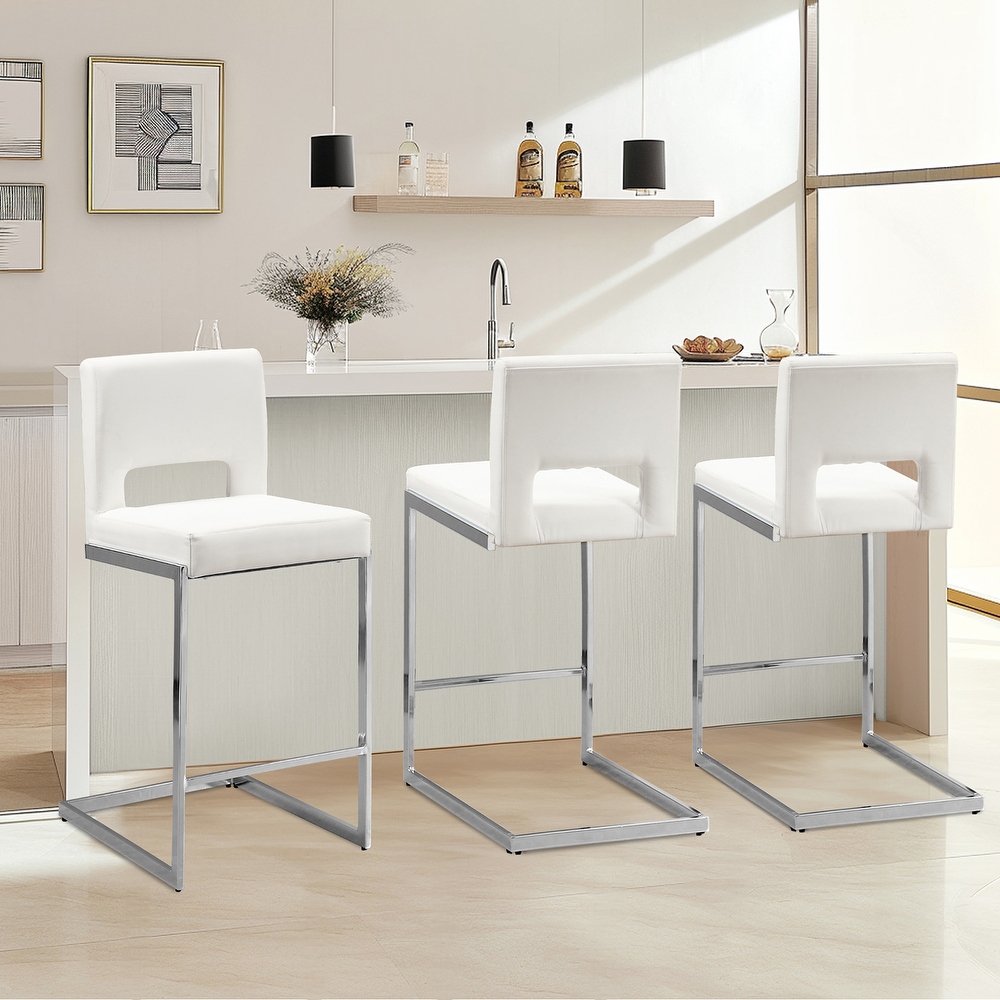 White Velvet Counter and Bar Stools Bed Bath Beyond