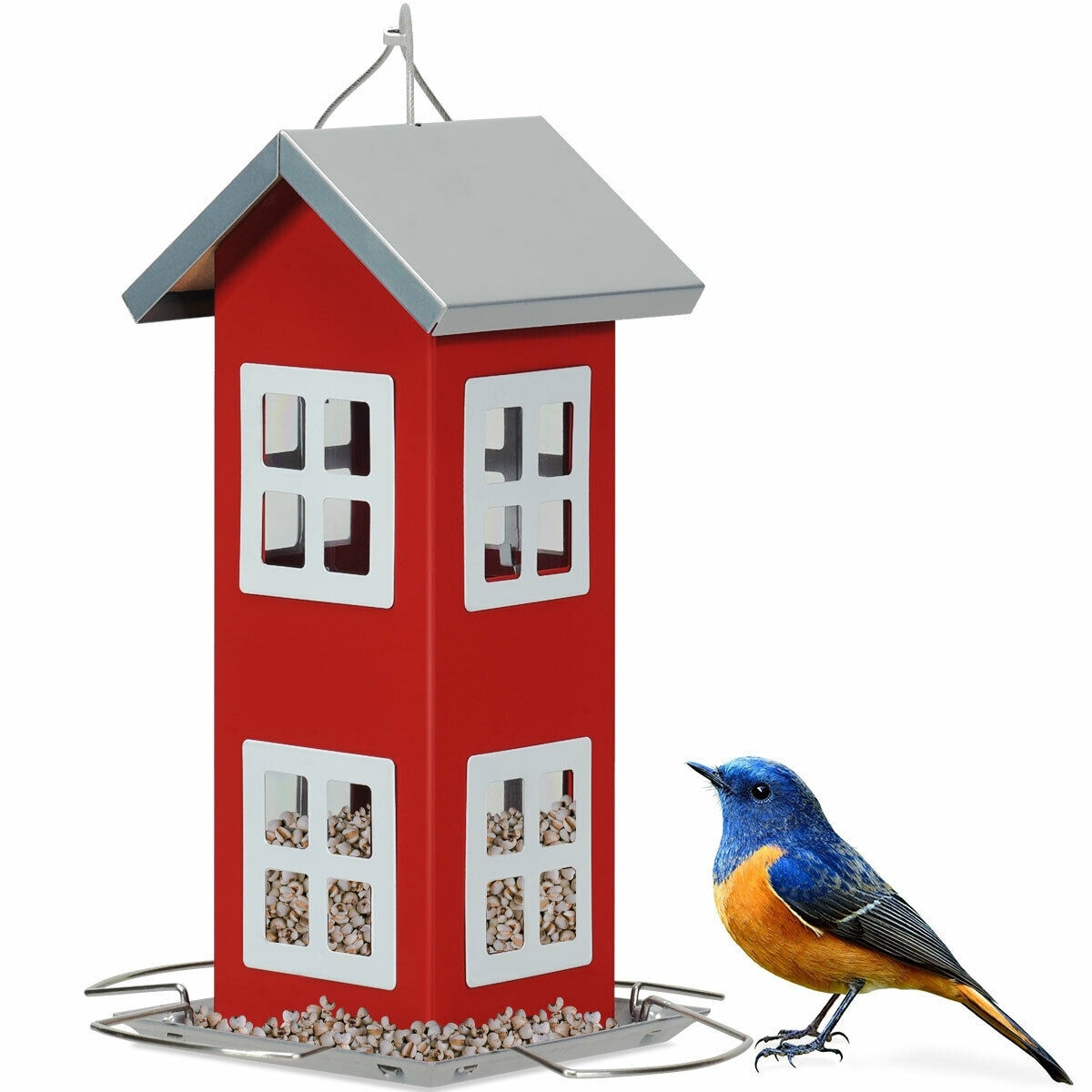 Shop Gymax Outdoor Wild Bird Feeder Weatherproof House Design