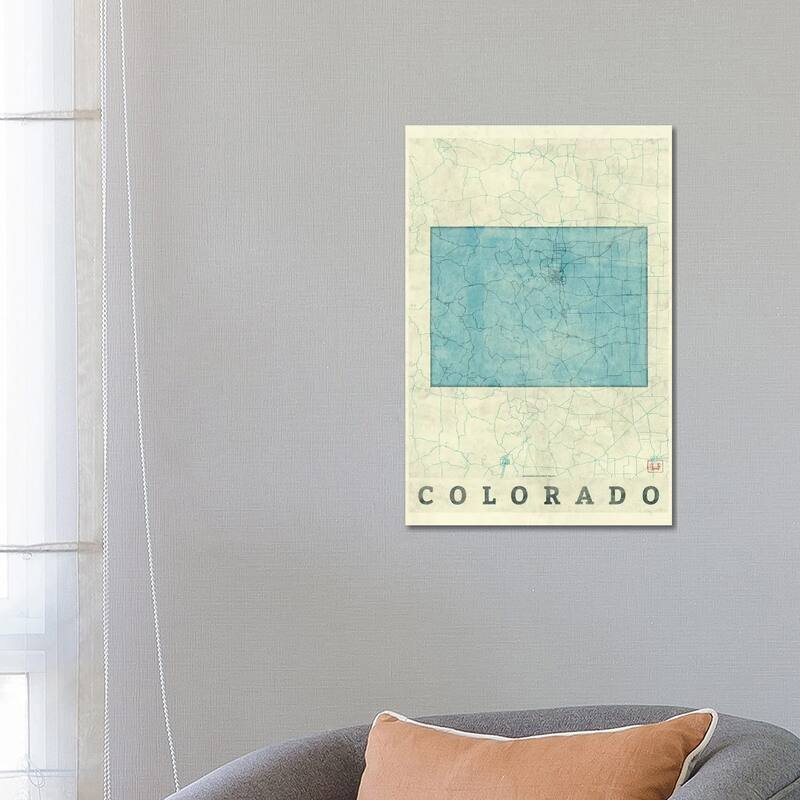 iCanvas "Colorado Map" by Hubert Roguski Canvas Print - 26x18x1.5