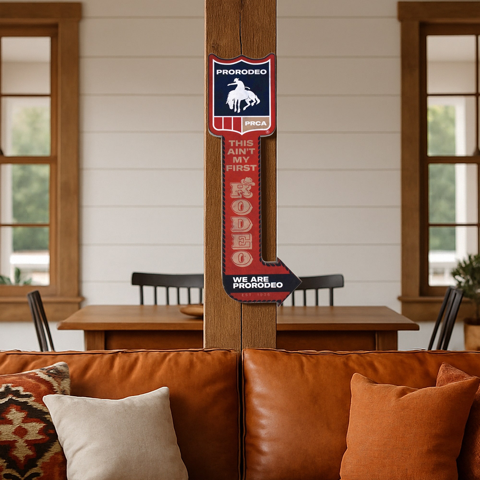American Art Decor Arrow-Shaped "This Ain't My First Rodeo" Metal Sign - 9" x 25"