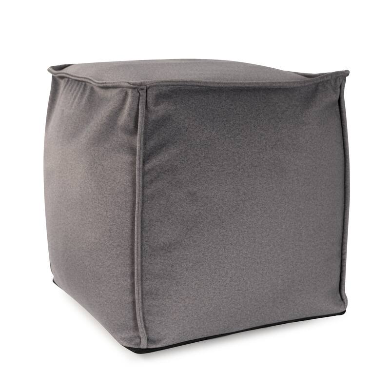 Qiviut Gray Square Pouf