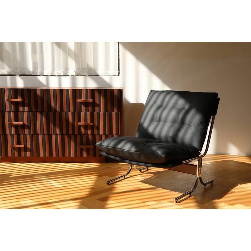 Faux Leather Chair with High Back