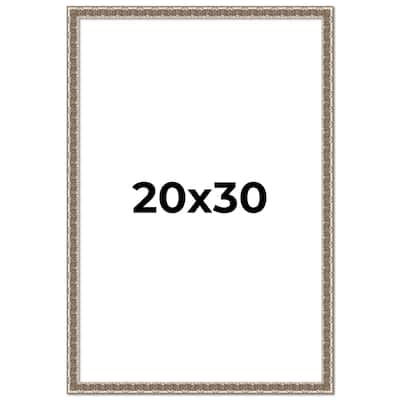 20x30 Frame Silver Versailles Ornate Solid Wood Picture Frame | 1 Inch