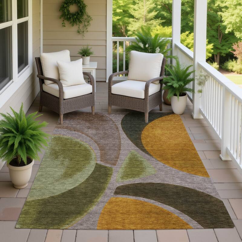 Machine Washable Indoor/ Outdoor Modern Hays Chantille Rug