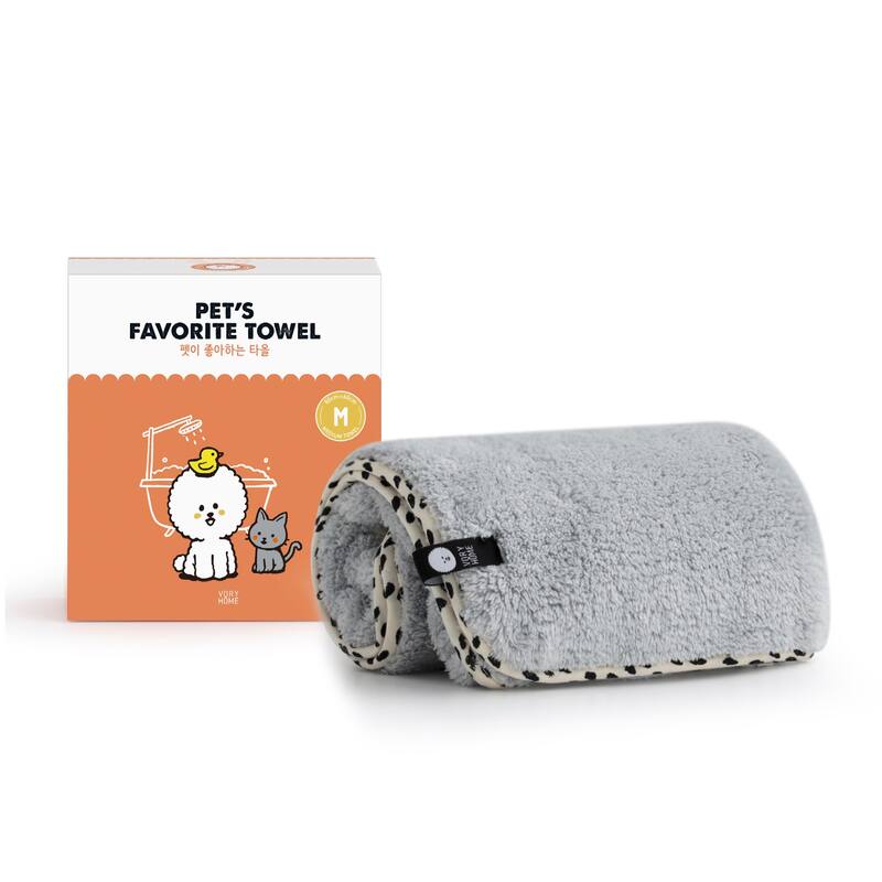 PET’S FAVORITE TOWEL, Premium High Quality Microfiber Pet Towel, Ultra-Absorbent, Quick Drying Towel, White, Made in Korea - Medium - White