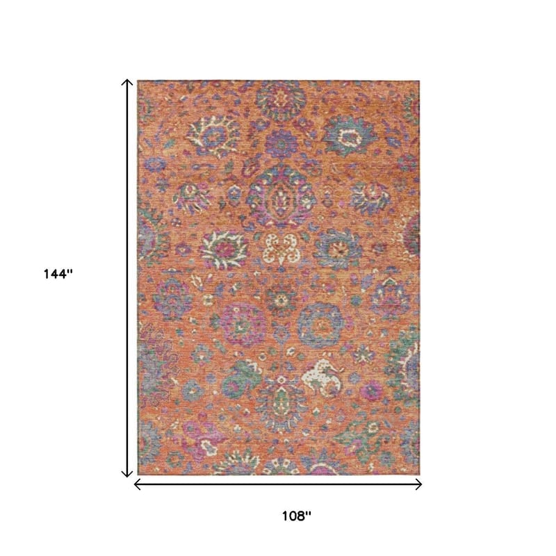 HomeRoots Floral Traditional Rectangle Outdoor Rug