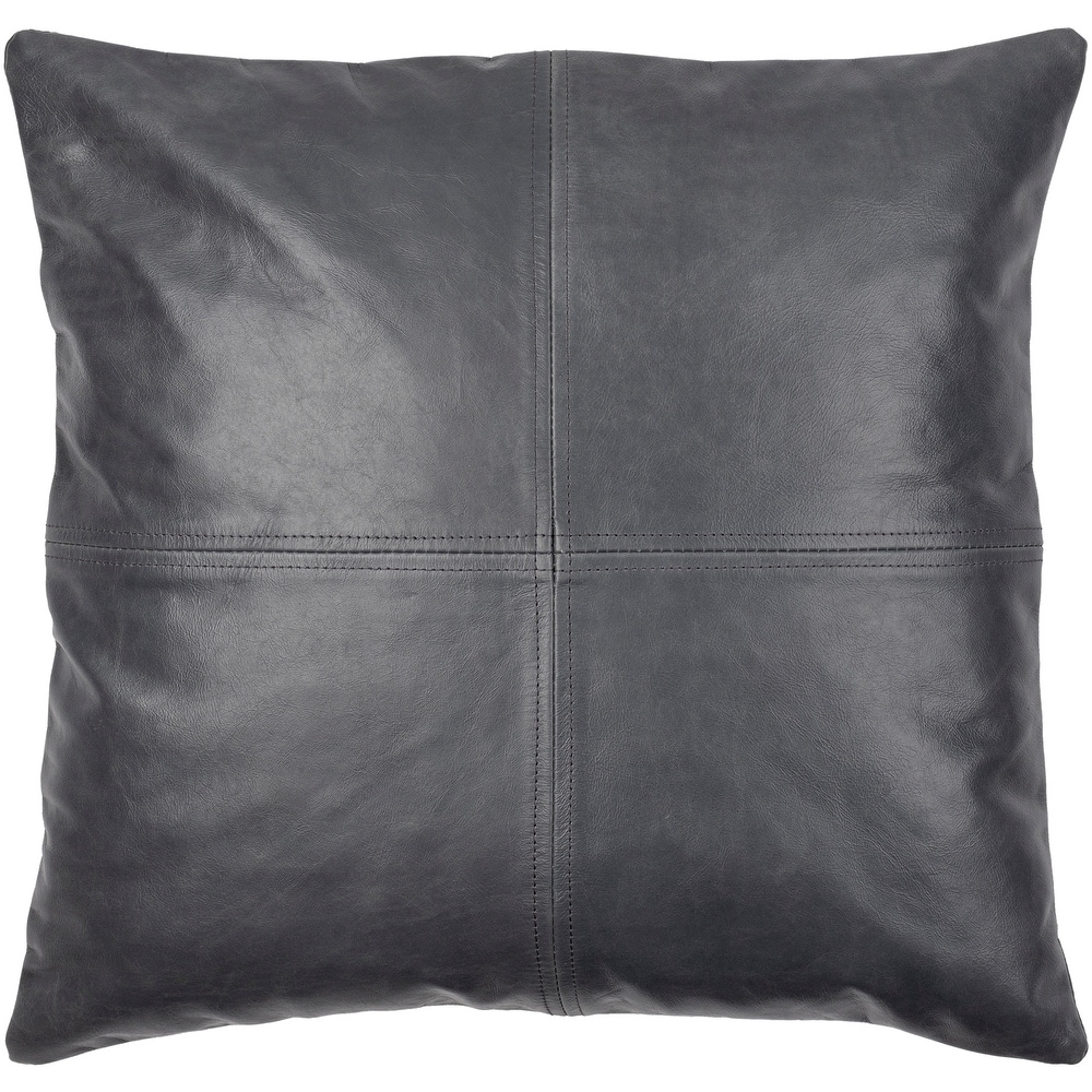 Grey best sale leather pillows