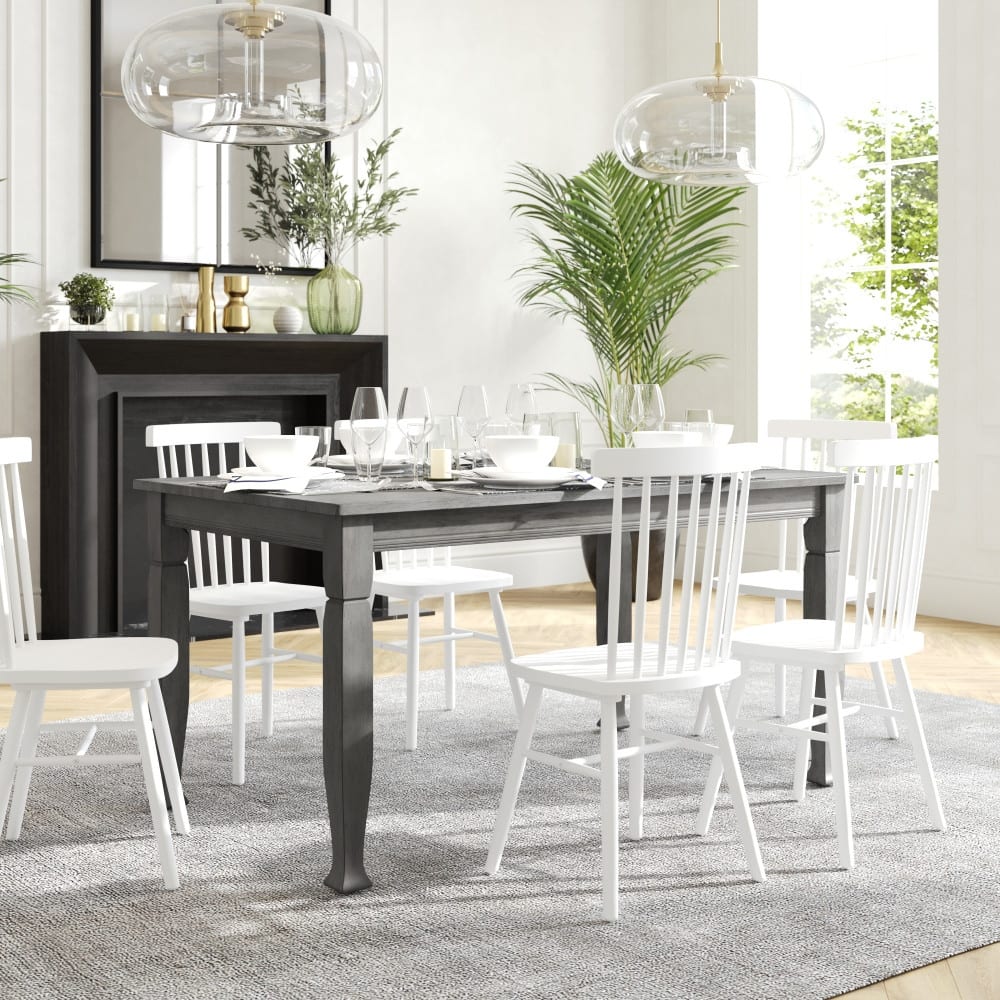 Solid Wood Commercial Grade Dining Table with Turned Legs