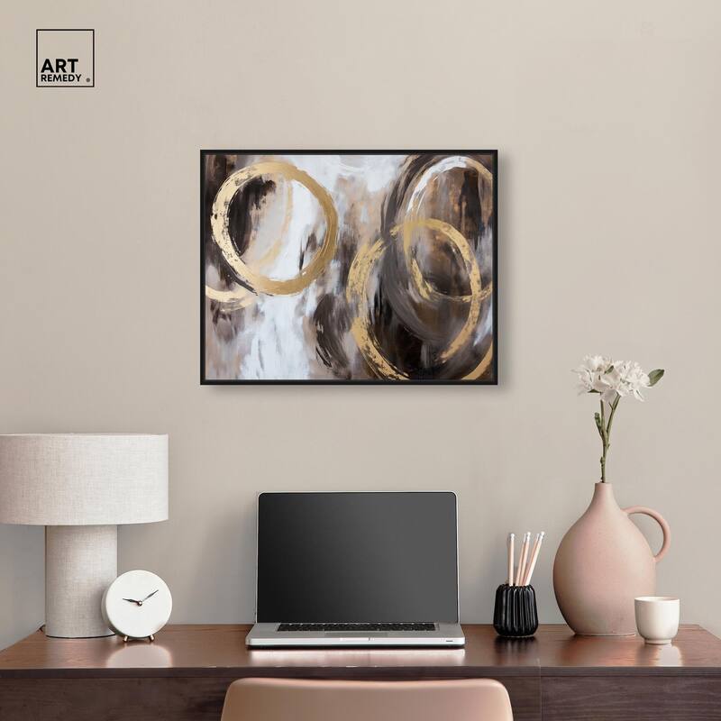 Swirling Forms with Gold Canvas by Art Remedy