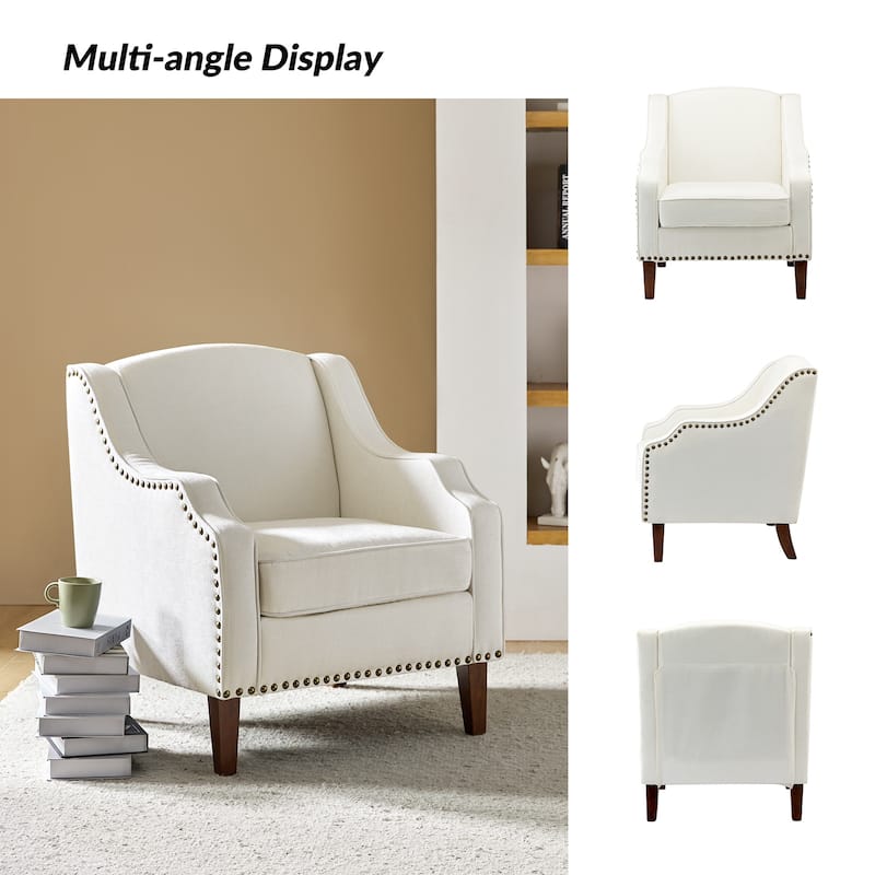 Lucretius Armchair with Nailhead Trim by HULALA HOME