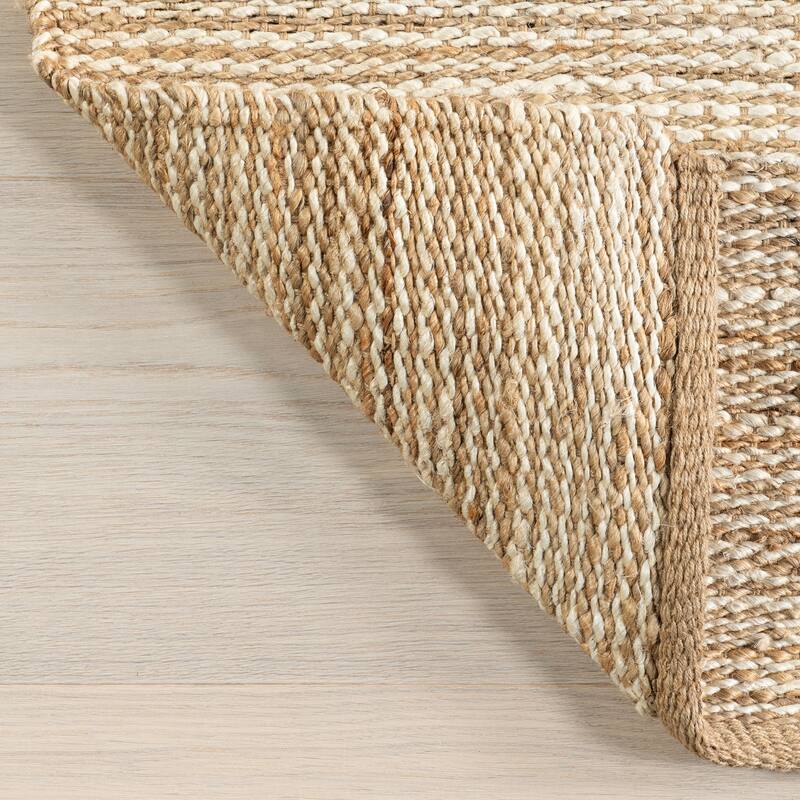 Home Conservatory Striped Handwoven Jute Area Rug