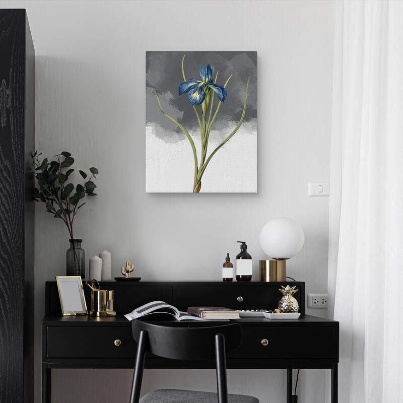 Blue Iris Grey by Design Lab Canvas Art Print