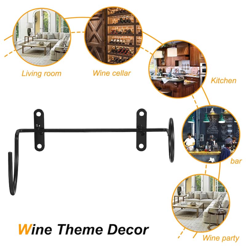 Spiral Wine Wall Holder 12 Pcs, Metal Wine Bottle Display Holder, Black Right