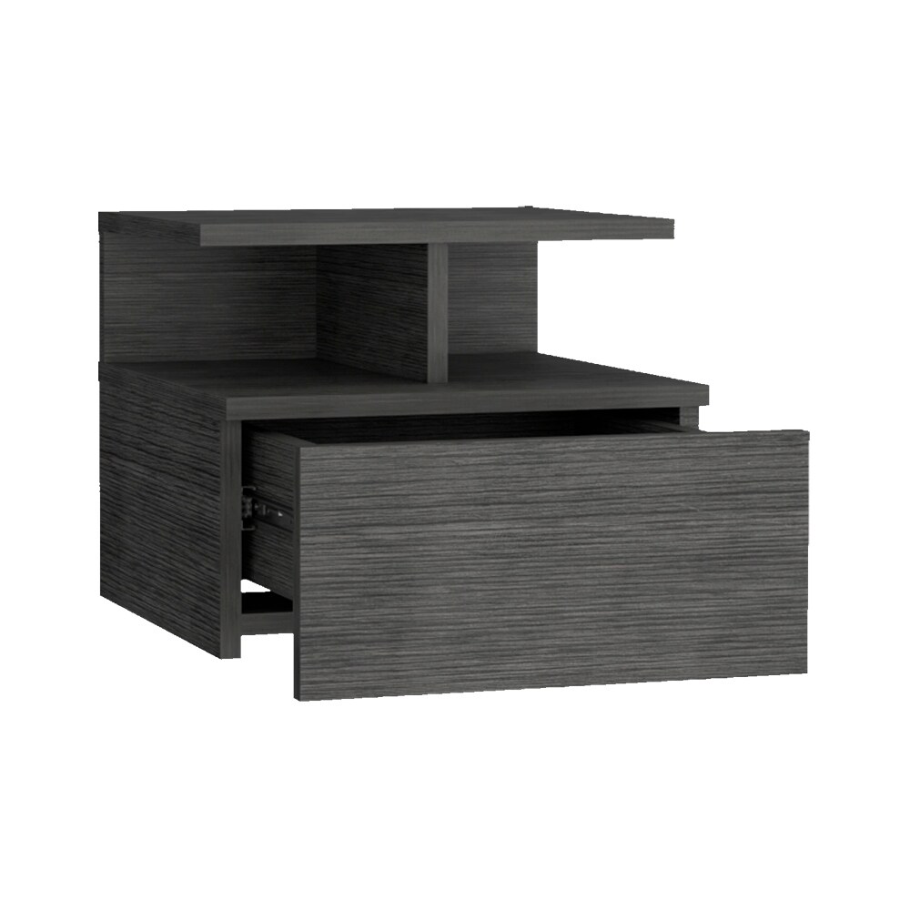 Nightstand Floating, Bedroom, Smokey Oak