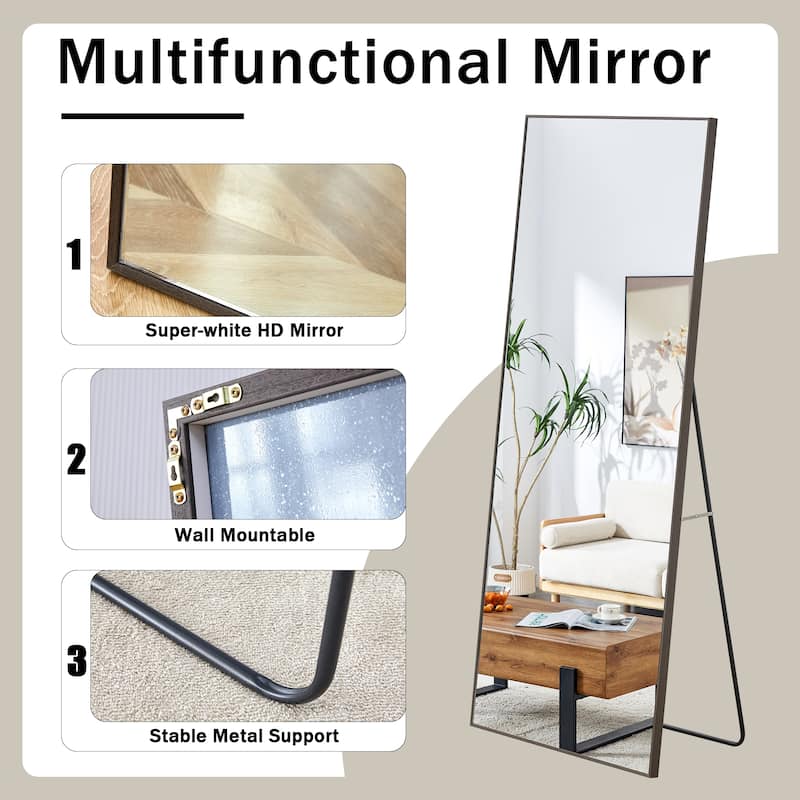 Modern, minimalist, full length mirrors, bathroom vanity mirrors, bedroom porches, clothing stores. - Gray
