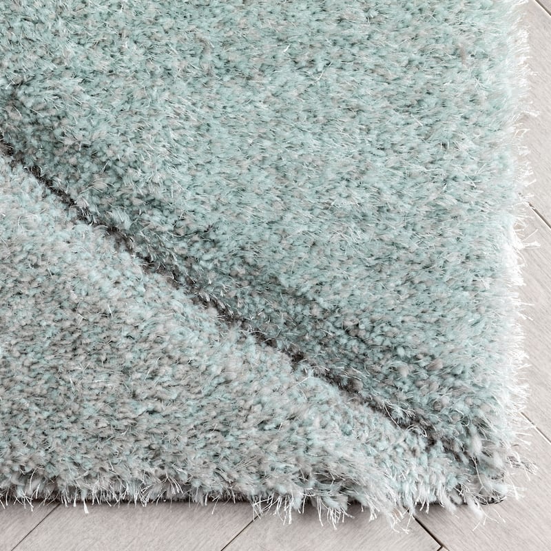 Well Woven San Francisco Luz Geometric Modern Carved Shag Area Rug