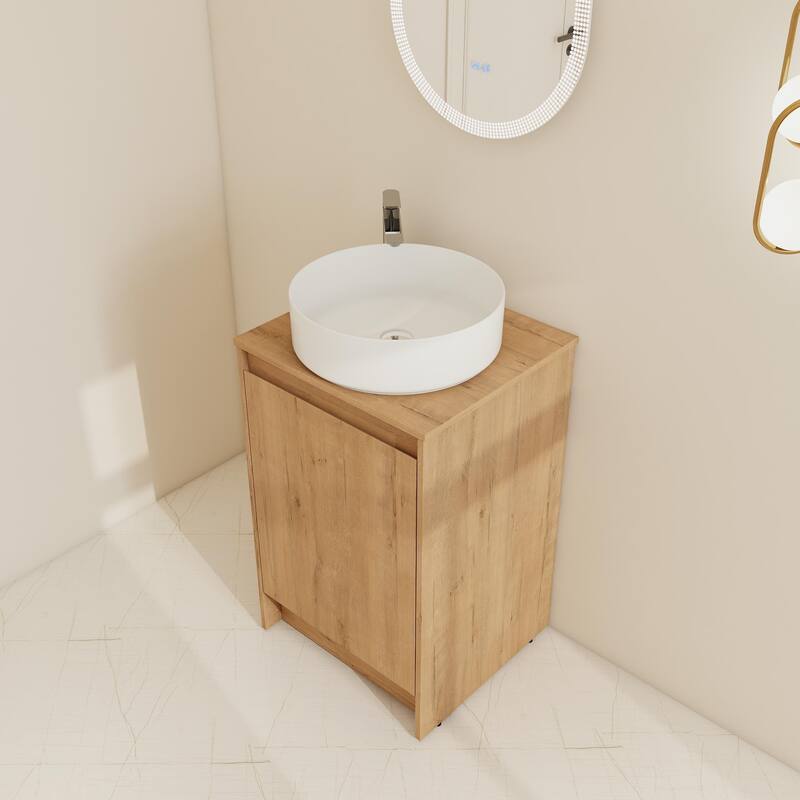 BNK 20'' Single Bathroom Vanity With Sink, Freestanding Bathroom Vanity with Soft Close Doors and Shelf