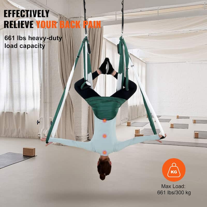Aerial Yoga Swing Set, 2.7 Yards Yoga Hammock Hanging Swing Aerial Sling Inversion Fly Kit Trapeze Inversion Equipment