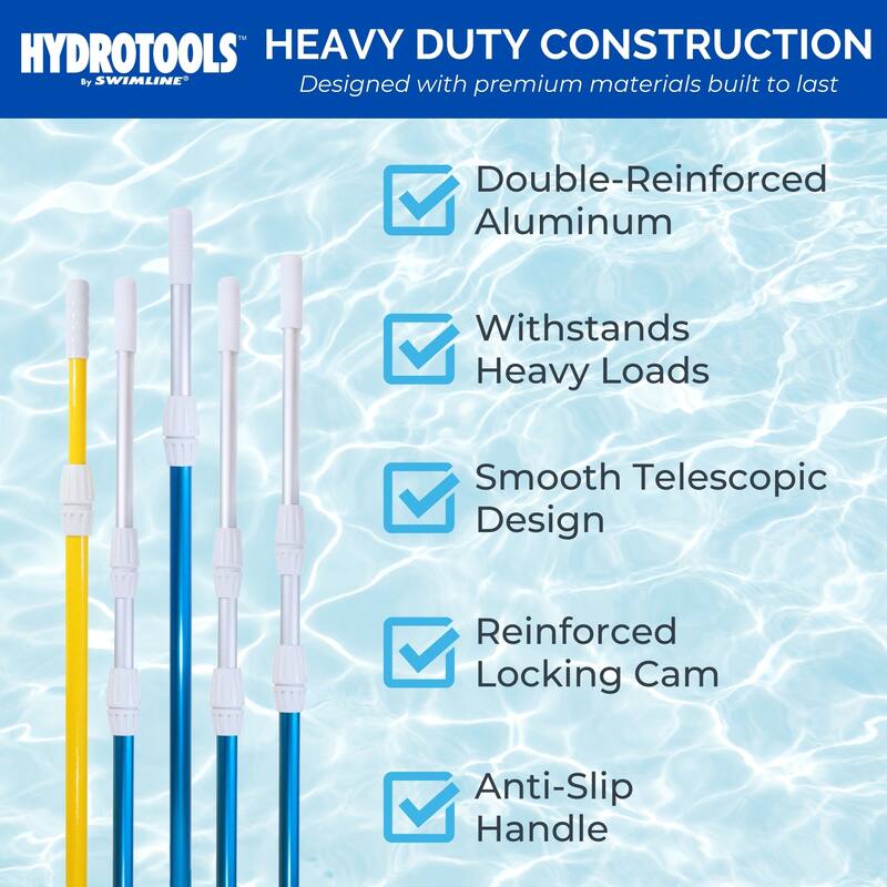 Swimline Hydrotools 2 Piece Telescopic Pole with Locking Cams for Pool Cleaning - 2.2