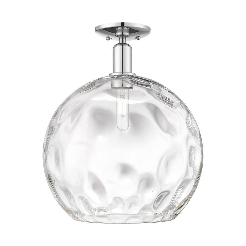 Innovations Lighting 716-1C-17-14 Athens Water Glass Semi-Flush Athens - Polished Chrome / Clear Water Glass