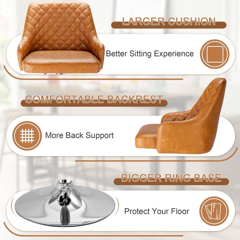 VECELO Adjustable Swivel Modern Bar Stools with Backs