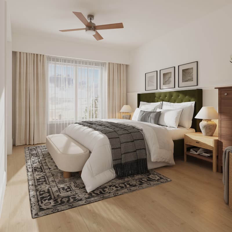 King Size Olive Green Leather Upholstered Platform Bed with Extra Tall 52.8" Tufted Wingback Headboard Bed Frame