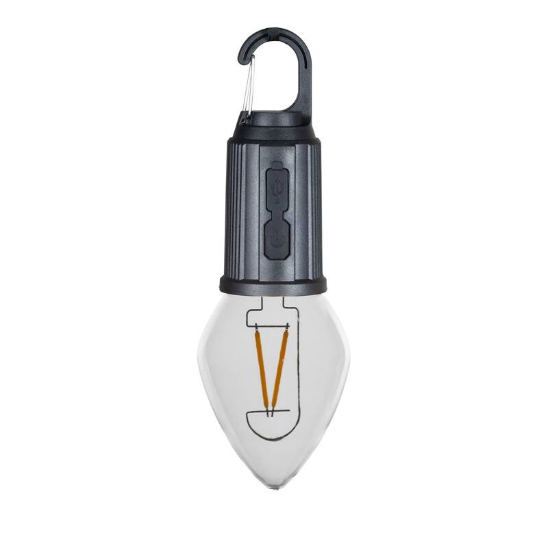 Novelty Lights Rechargeable Camp Light, Warm White LED Teardrop, USB-C Recharging - String Lights - Clear