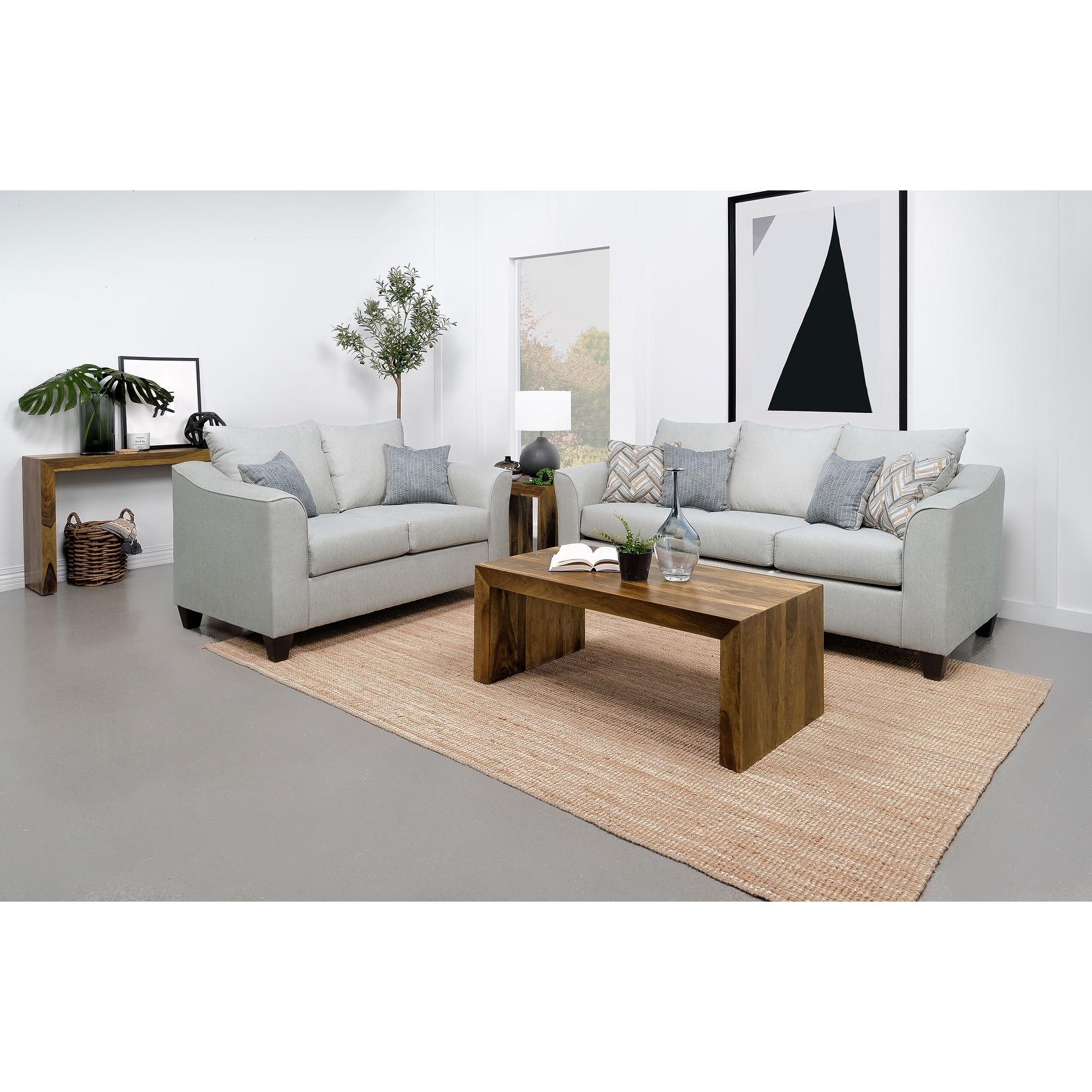 Salizar Upholstered Flared Arm Sofa Set