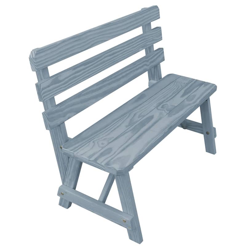 Pine 4' Traditional Backed Bench