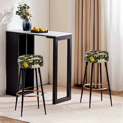 Designart - Boho Botanicals Garden - Upholstered Botanical Bar Stools Set of 2 - Bohemian Bar Stool 2 Pieces