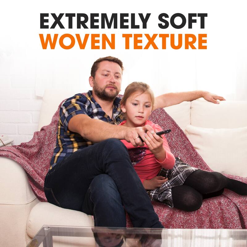 Cheer Collection Ultra Soft Knit Fringe Throw Blanket