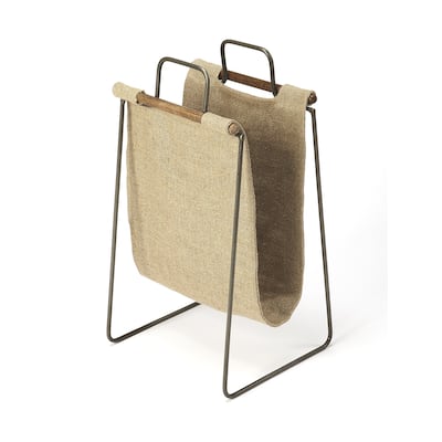 Butler Idaho Burlap & Metal Magazine Basket