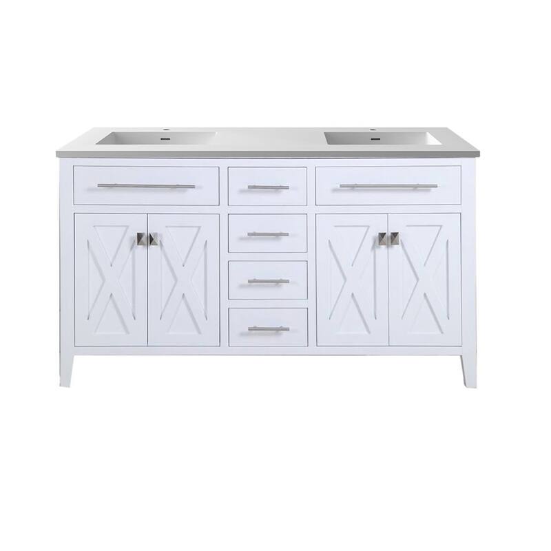 Miseno MV-60-313YG319 Wimbledon 60" Free Standing Double Basin Vanity - White / Matte White