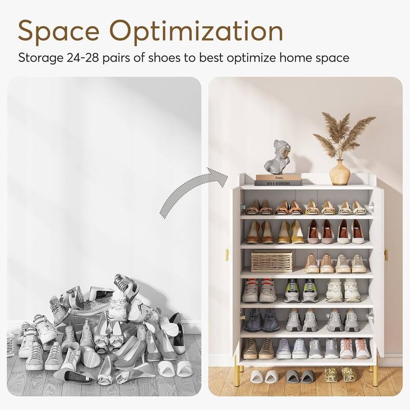 Slim 6-Tier Shoe Cabinet Storage for Entryway