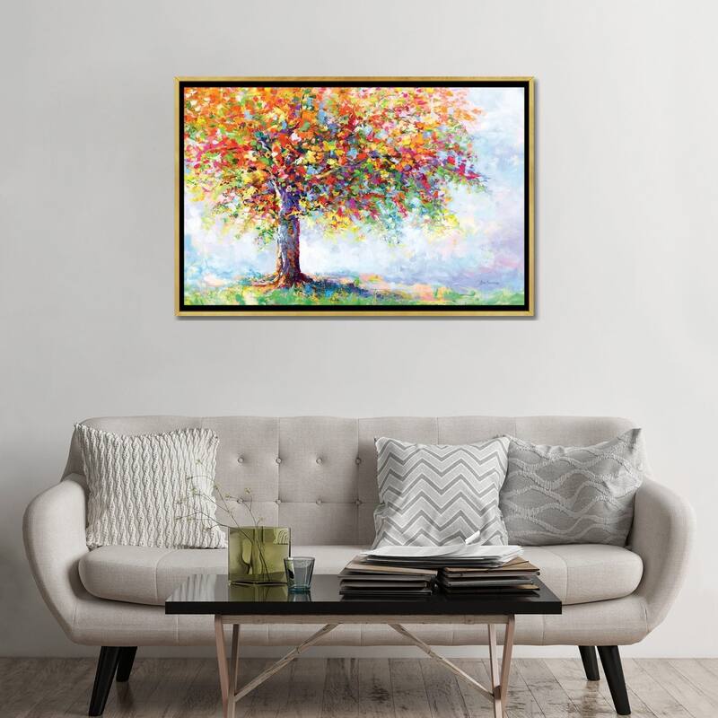 iCanvas "Colorful Tree Of Life" by Leon Devenice Framed