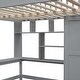 preview thumbnail 14 of 16, Full size Loft Bed with Bookshelf, Drawers, Desk and Wardrobe, Grey