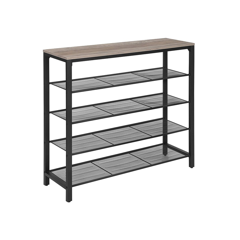 LANGRIA 4-Tier Tilted Metal Utility Shoe Rack With Wire Mesh Shelves-  Copper Finish - Bed Bath & Beyond - 22813932
