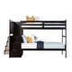 preview thumbnail 4 of 3, Twin over Twin Bunk Bed with Built-in Storage Unit in Espresso
