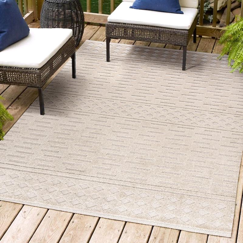 JONATHAN Y Rabat High-Low Pile Moroccan Geometric Indoor/Outdoor Area Rug