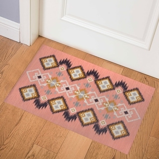 Abstract Ladybug with Umbrella Non-slip Bath Mat Floor Carpet Door Shower Rug 