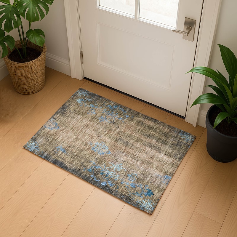 Premium Washable Super Soft Modern Glam Mayfield Rug - Taupe - 1'8" x 2'6"