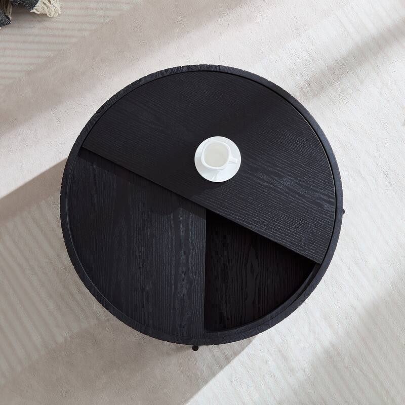 Modern Round Coffee Table with Storage