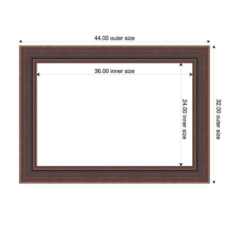 Moab Brown Bronze Framed Dry Erase Magnetic Board - 44 x 32 in