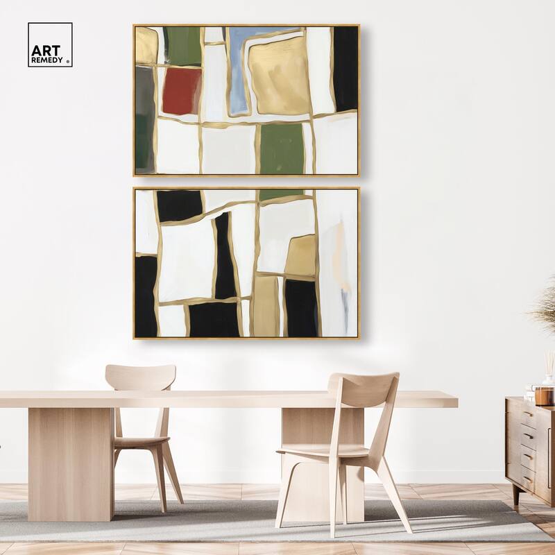 Kiss in Abstraction Canvas Set of 2 by Art Remedy