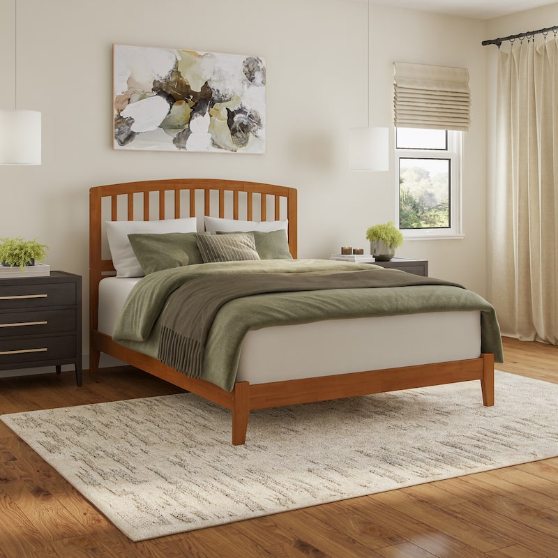 AFI, Richmond Solid Wood Low Profile Platform Bed - Light Toffee - Queen